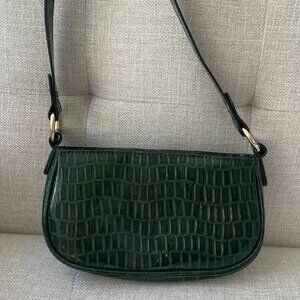 Brand New ASOS Croc Embossed Shoulder Bag - Emerald Green